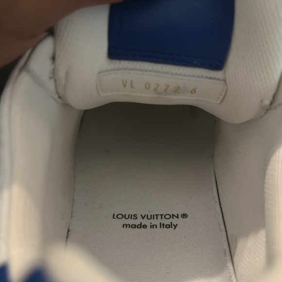 Blue & White Authentic Louis Vuitton Trainer Sneakers - Picture 2 of 4